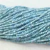 Natural Genuine Dominicano Azul Larimar Mão Solta Gemstone Faceted Pequeno Rondelle Beads 15.5 "05353