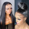 Indian przezroczysty koronki czołowe peruki Gluels frontal peruka ludzkie włosy proste peruki dla czarnych kobiet