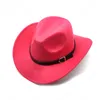 Chapeaux de mode chapeau de Cowboy casquette en feutre large bord dames Trilby Chapeu Feminino chapeau femmes hommes Jazz église parrain Sombrero casquettes