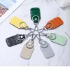 Keychains Fashion Crocodile Pattern Round Leather Access Control Keychain Mini rechthoekige kaart Beschermingskast Miri22