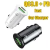 Caricatore rapido per auto PD QC 3.0 Caricatore rapido Tipo-C Spina USB Nuovo adattatore di alimentazione mini formato per Iphone Samsung Ricarica rapida 18 W