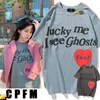 TシャツCPFMの子供たちはゴーストフォームティーラウンドネックレタープリントカジュアルな半袖