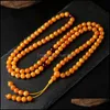 Beaded, Strands Bracelets Jewelry Old Honey Mti-Circle 108 Prayer Beads Natural Beeswax Amber Bracelet Necklace For Men And Women Drop Deliv