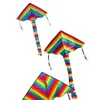 100170 cm 30 st. Hela färgglada regnbågen Lång svans Nylonutrustning som flyger leksaker för barn barn utan kontrollstång och L1120015
