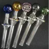 Cigarette Tube Handcraft Pyrex Glass Oil Burner Pipe Mini Smoking Hand Pipes Colorful with Three Dots together.