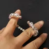 TDQueen Bangles Goud Kleur Manchet Armband Dames Mode Groot Crystal Rhinestone Bridal Sieraden Luxe Bruiloft Armbanden Armbanden Q0719