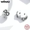 Infinity Stopper Wostu 100% 925 Sterling Silver Infinite Love Shape Stoppar Charms Fit Armband Svart Zircon Smycken CQC1498 Q0531