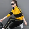 Mulheres de duas peças Calças Casual 2 Set Mulheres Plus Size Tracksuit Fashion Stand Collar Esportes Outfit Sweatpant Work Out Heatsuit Jogging Terno