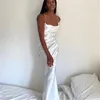 Spaghetti sexy robe d'été sans arrière femme en satin lacet en lacet de la trompette longue élégante bodycon robe de fête3312283