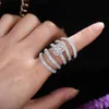 Godki varumärke silver färg hög kvalitet cz sten lyx mode engagemang bröllopsring för kvinna accesororios mujer 2021