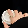 Cluster Rings Korean Version Of The Fashion Personality Geometric Pearl X-shaped Opening Ring Female Temperament Exquisite Finger