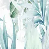 Anpassad väggmålning Modern 3D handmålad nordisk akvarell tropisk växt lämnar väggmålning vardagsrum Papel de Parede