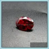 Lösa diamanter smycken granat röd färg sten 8 storlekar 2 * m-4 * 6mm oval hine cut cubic zirconia syntetiska ädelsten pärlor för att göra droppe deliv