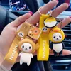 Novo bonito dos desenhos animados PVC Panda Cat e Sushi Homens Saco Mulheres Carro Keychain Acessórios Auto Chaveiro Chaveiro Calças Calças de Jóias Kids H1126