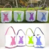 Kanfas påskkorg handväskor kanin öron bra kvalitet påskväskor för barn gåva bucket tecknad kanin carring ägg väska