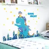 Adesivi murali creativi per cartoni animati simpatici dinosauri per la camera dei bambini adesivi per decorazioni murali per soggiorno decorazione autoadesiva per la camera dei bambini 210310