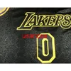 Toutes les broderies 2021 nouvelle saison Russell Westbrook 0 Maillots de basketball Snakeskin Black Gold Personnalisez les jeunes hommes femmes ajoutez n'importe quel nom de numéro XS-5XL 6XL Vest