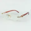 Дизайнерская оправа для очков с бесконечными бриллиантами 3524012 для мужчин и женщин, оригинальные деревянные очки из натурального дерева, размер 56-18-135 мм