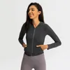 AL0LULU Sportjacke Damen Dünn Eng Anliegend Stretch Schnell Trocknend Yoga Kleidung Laufoberteile Langarm Fitnesskleidung