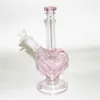 Bong in vetro a forma di cuore Bong narghilè Bong in vetro tubi per l'acqua raccoglitore di ghiaccio materiale spesso per fumare 9 "olio dab rig gorgogliatore