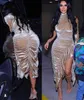 Ocstrade Celebrity Long Party Robe Arrivée Draped Sleeve BodyCon Summer Women High Neck Club 210527