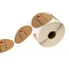 500 pcs 1.5inch artesanal com amor kraft papel adesivos redondos etiquetas adesivas de cozimento festa de casamento presente decoração