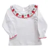 Baby Girl Coton Espagnol Chemise Enfant Boutique Vêtements Infant Espagne Outfit Printemps Né Fraise Brodé Top 210615