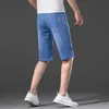 Mężczyźni Denim Spodenki Letni Styl Cienki Sekcja Elastyczna Force Slim Fit Krótkie Dżinsy Mężczyzna Marka Odzież Niebieski 210716