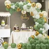 Party Decoration 137 sztuk Balony Avocado Green Balloon Garland Arch Kit Chorma Gold Latex Baby Shower Urodziny Dekoracje ślubne