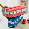 Novelty Bus Style Shape Canvas Pen Bag Large Capacity School Pens Case Supplies Pencil Box Pencils Pouch Stationery