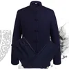 Volwassen zwart blauw wit katoen linnen tai chi uniform vechtsport pak Kung fu wushu kleding taiji kleding jas + broek sets