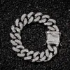 Łańcuch Link 20 mm mikroinkonowany cyrkon ze stali nierdzewnej kubańska punkowa hiphopowa modna biżuteria Naszyjnik Inte22