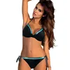 Artı Boyutu Sequins Bikini Mikro Mayo Parlak Push Up Mayo Mayo Strappy Bandaj 210621