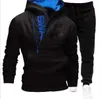 Sweats à capuche pour hommes Sweats Hommes Survêtement Casual 2 Pièces Ensembles Zipper Sweat À Capuche + Pantalons De Survêtement Imprimer Sportswear Vêtements Pour Hommes Jogge Solide