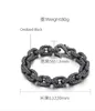 Bracelet Homme Acier Inoxydable Motif Boîte Rolo Lien Chaîne Vintage Noir 13mm 8.66 pouces 80g poids Haute Qualité Cadeau de Noël