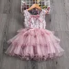 女の子のドレス子供の女の子の王女の結婚式のドレス幼児の赤ちゃん女の子の花のRuchedチュールパッチワークの服Bestidos 2022