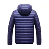 Mäns Vinterljus Packerbar Down Jacket Män Höst Fashion Slim Hooded Coat Plus Storlek Casual Brand S 210910