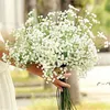 واحد الأبيض وصول gypsophila الطفل التنفس الاصطناعي وهمية الحرير الزهور النباتات المنزل الزفاف الديكور rre13157