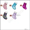 Christmas Decorations Festive Home & Gardenchristmas Decoration Sequin Stocking Pendant Hang Aessories Candy Gifts Bag Party Supplies 5 Colo