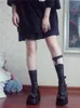 Jurk schoenen punk donkere loli grote ronde neus vrouwen kruisband hak hoge gotische Harujuku anime cos zwart lolita meisjes goth platform