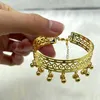 Bangle 1pcs 24k Gold Color Ethiopian Jewelry Bangles For Women Luxury Dubai Ramadan Ball Bracelet African/Arab Weeding Gift