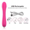 Kraftfull G-Spot Dildo Vibrator för Women Clitoris Stimulator USB Female Masturbator Goods Soft Silicone Sexleksaker för vuxna 18p0804