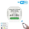 2 Gang 2 Way WiFi Smart Light Control Switch DIY Breaker Module Smart Life / Tuya App Fjärrkontroll Arbeta med Alexa Echo Google Home A10