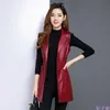 Plus Size 3XL PU Leather Red Women's Vest Long sleeveless sherpa Coat Female Spring Waistcoat for Feminine jacket 210915