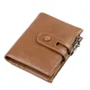 Plånbok Äkta läder Mäns Zipper RFID Blockering Visitkort Väska Man Money Bag Handväska Hög kvalitet