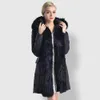Winter Lange Down Cotton Coat Women's European en American Dikke katoenen gewatteerde jas met grote bontkraag 210819