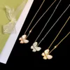 S925 Fashion الكلاسيكية Sweet Shell 4 Fourleaf Clover Butterfly Necklace Malachite Pendant Chain for Womengirls Valentine039S Mo8808371
