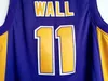 男性ホーリージョンウォール高校バスケットボールジャージ11モイスファンのための紫色のチームカラー通気性シャツ純粋な綿大学トップ/高品質