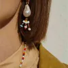 Boucles d'oreilles en perles d'eau douce naturelles couleur or 2020 perles de rocaille boho goutte fleur boucles d'oreilles pour les femmes brincos para as mulheres