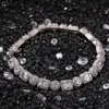 Mise 18kt Złota wypełniona mrożona bagietka Diamenty Bransoletka 8 mm Bling Bling bransoletki z zamkniętym zapięciem Cubic Bracelets Hip Hop J216H